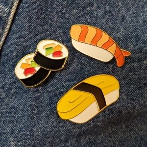 Sushi Platter Lapel Pin Trio